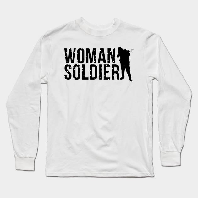 Woman Soldier Long Sleeve T-Shirt by Magic Spread